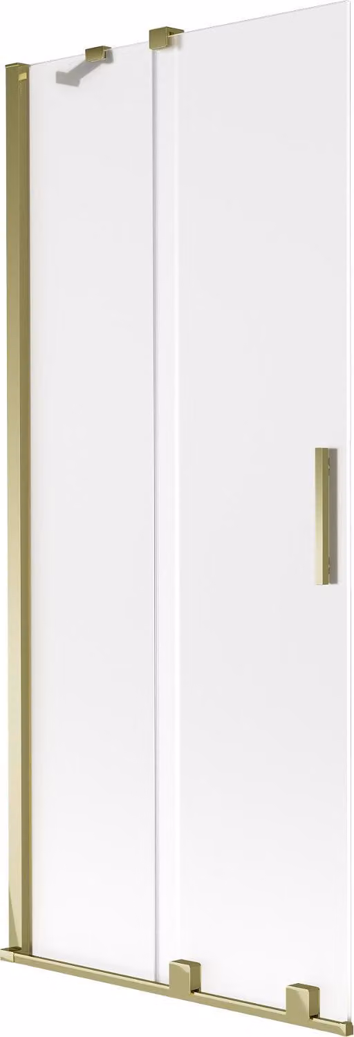 Mexen Velar parete per vasca da bagno a 2 ante scorrevoli 85 x 150 cm, smerigliato, oro - 896-085-000-31-50