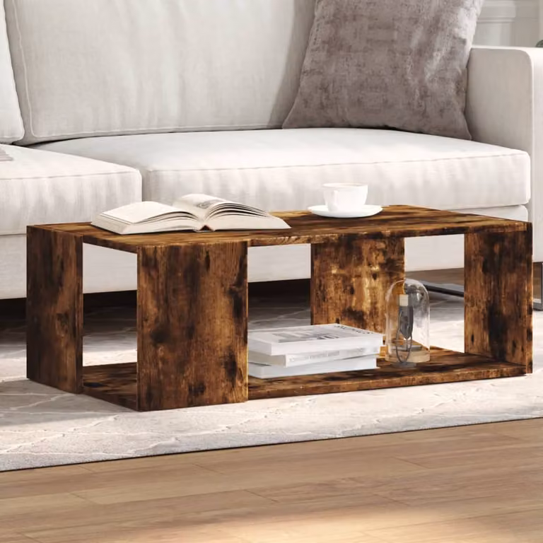 vidaXL Tavolino da Salotto in Legno Rovere Marrone L: 89,5 cm, P: 48 cm, H: 30 cm