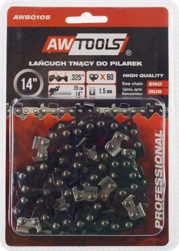 Catena di taglio Awtools, modello 35cm/60/325"/1,5, Black Line, ideale per motoseghe, taglio preciso, lunga durata, perfetta per il giardinaggio e la manutenzione esterna.