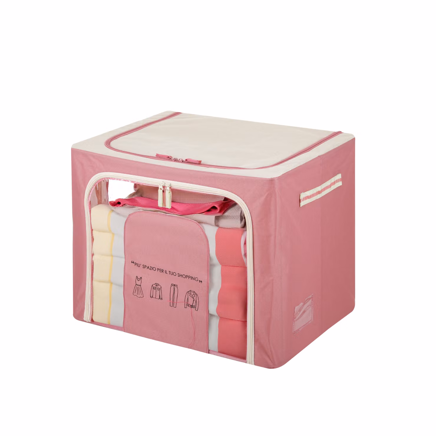 Scatola per armadio KASANOVA in plastica con doppia cerniera e scritta, colore malva, L/P/H: 50 x 40 x 40 cm – 2