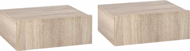 Set di 2 Comodini Sospesi Moderni HOMCOM in Legno Marrone per Camera da Letto L/P/H: 40 x 30 x 15 cm