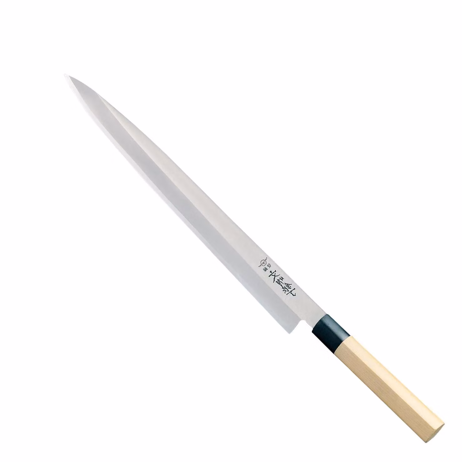 Coltello Yanagi Sashimi affilatura asimmetrica cm 27 linea Bunmei di Global con manico in legno Honki