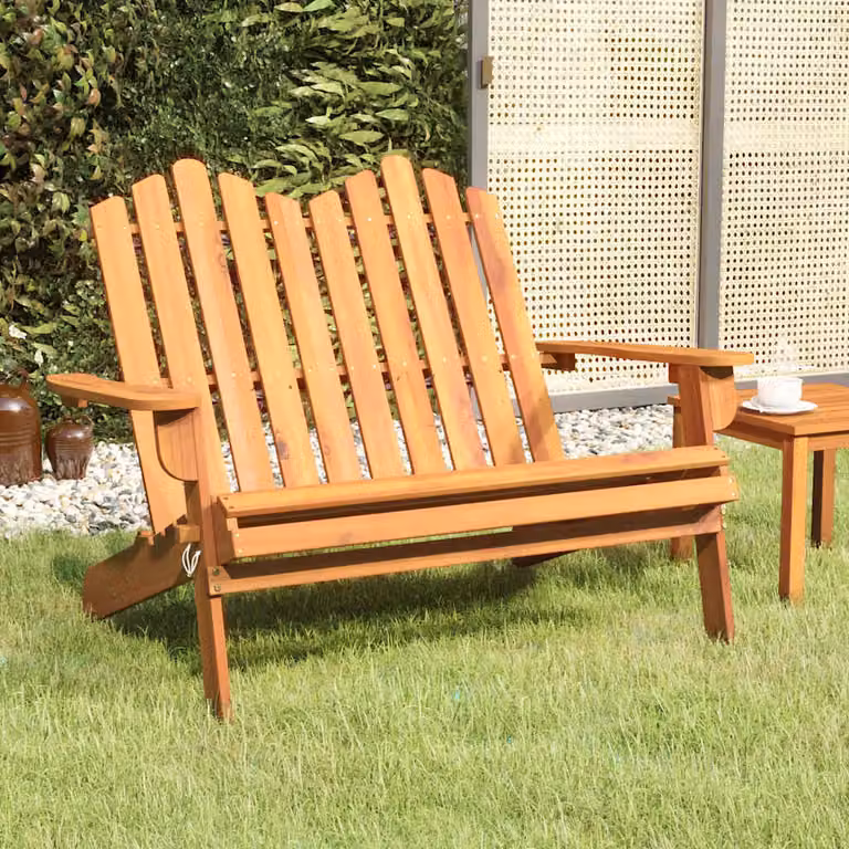 Panchina da giardino Adirondack vidaXL in legno di acacia oliato, colore marrone, L: 126 cm