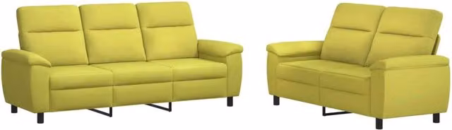 Set di 2 divani moderni vidaXL in tessuto verde e giallo con struttura in metallo per il tuo soggiorno
