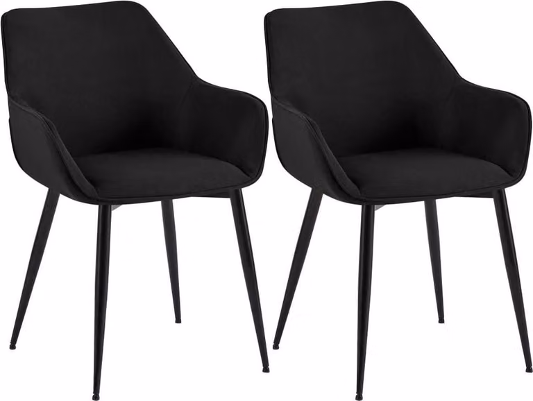 set di 2 sedie da pranzo - Sedie da cucina - Tessuto confortevole - Di facile manutenzione