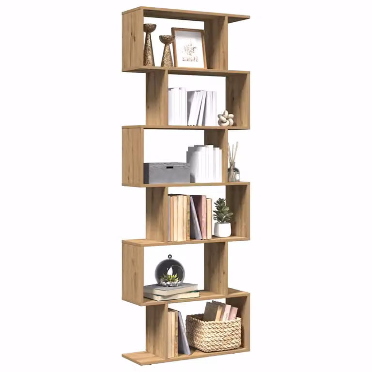 Libreria vidaXL con 6 Ripiani in MDF Marrone Moderno L: 70 cm, P: 24 cm, H: 193 cm