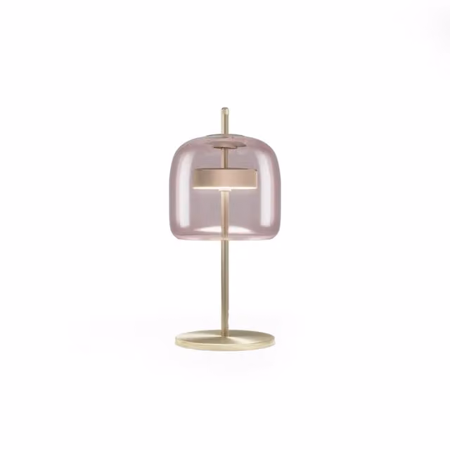 Lampada da tavolo Vistosi Jube in vetro e metallo con LED dimmabile, disponibile in oro/ottone, argento o nero
