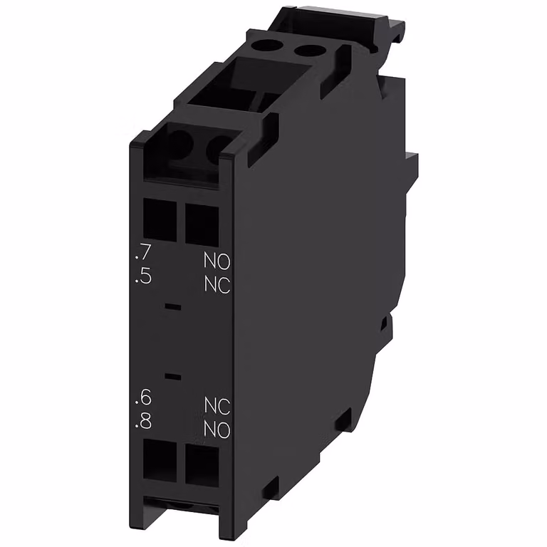 Modulo di contatto Siemens, 1S in anticipo + 1Ö in ritardo, contatti placcati in oro, collegamento a molla 3SU14001AA103RA0