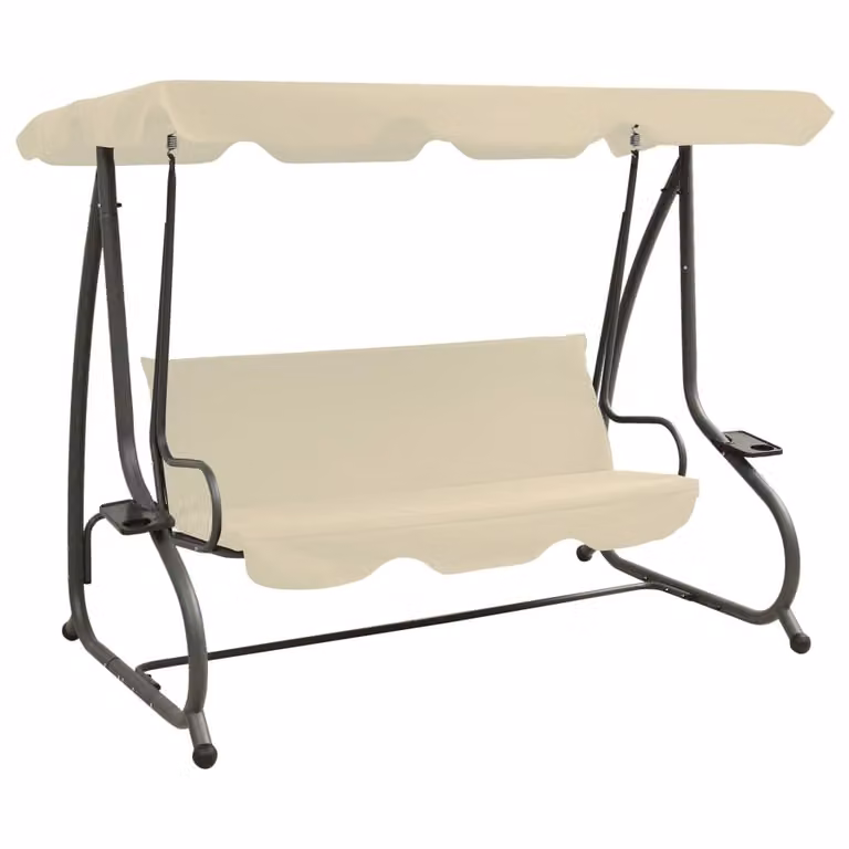 The Living Store Altalena Hollywood con baldacchino bianco sabbia