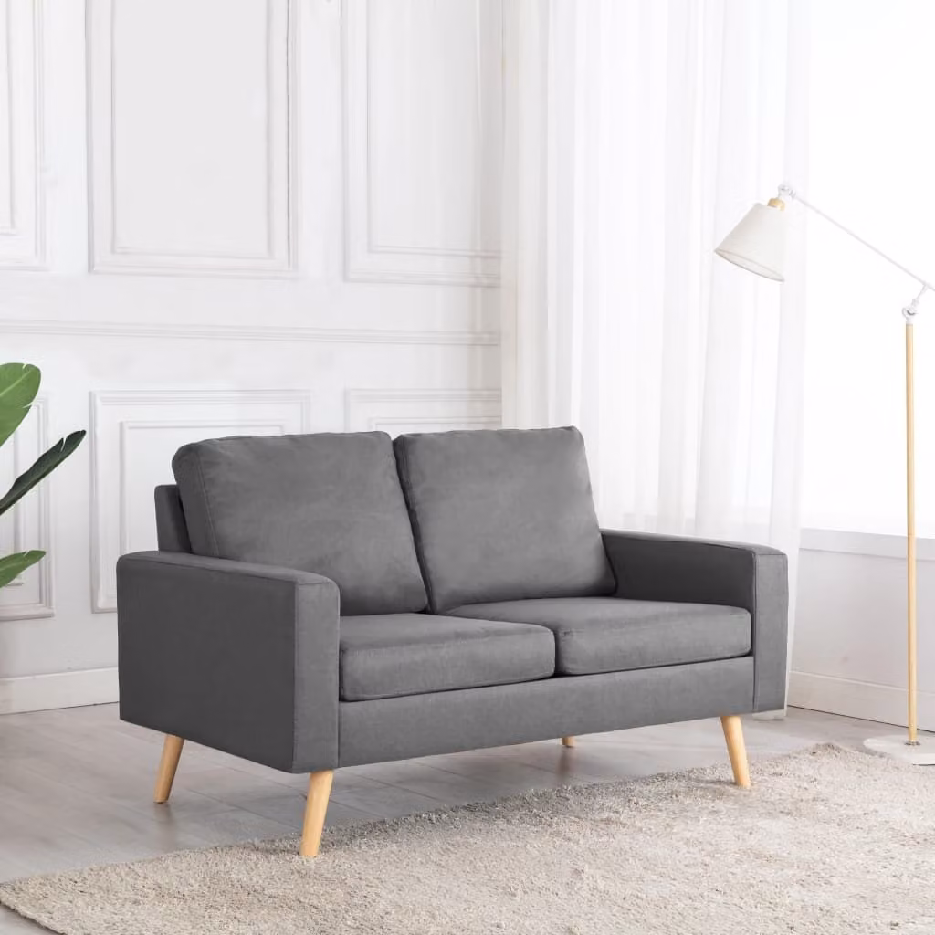 Maison Exclusive - Divano a due posti in tessuto grigio chiaro