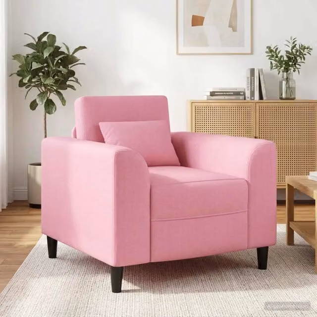 Divano Sedia-Poltrona Rosa Tessuto 598281