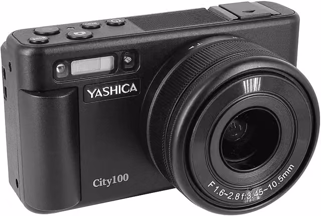Fotocamera Digitale Compatta Yashica City 100, Zoom Ottico 3x, 13 Megapixel, Nero