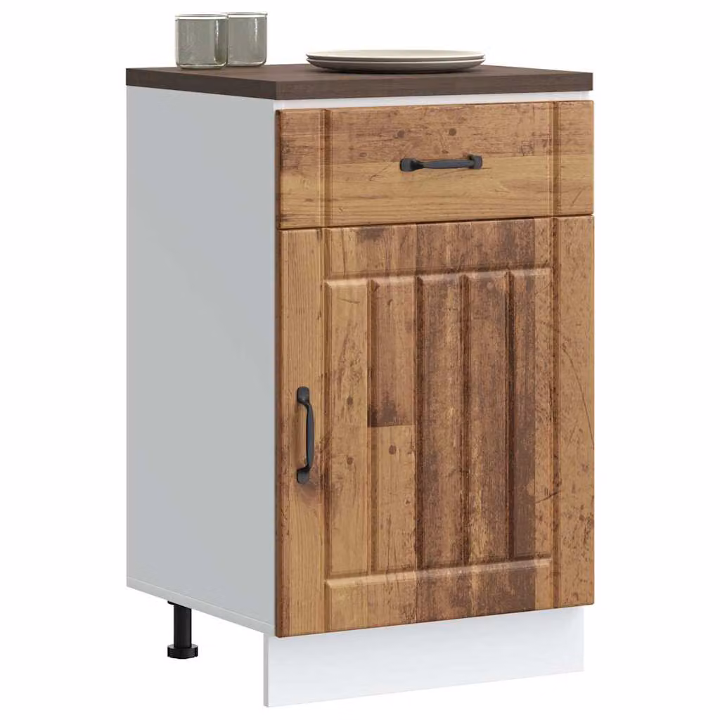 Base da cucina vidaXL Lucca in legno marrone con ante a battente