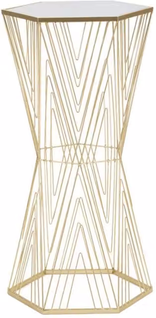 Tavolino consolle Lines 6 glam Vikasa Home in metallo e vetro oro L 40 cm, P 35 cm, H 80 cm
