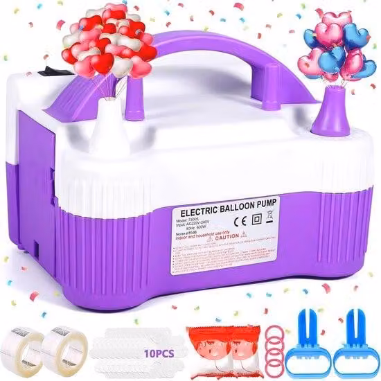 Pompa elettrica per palloncini da 600 W - Modalità automatica e semiautomatica per le feste