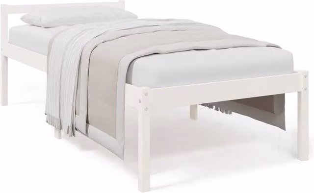 Letto singolo moderno in legno di pino bianco per adulti e anziani