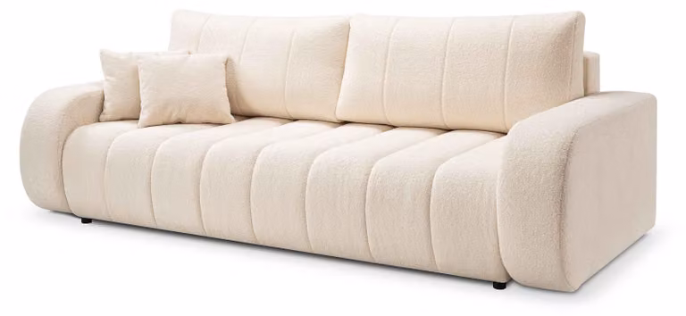 Divano a tre posti con funzione letto, modello Baloa, colore Nebelstein