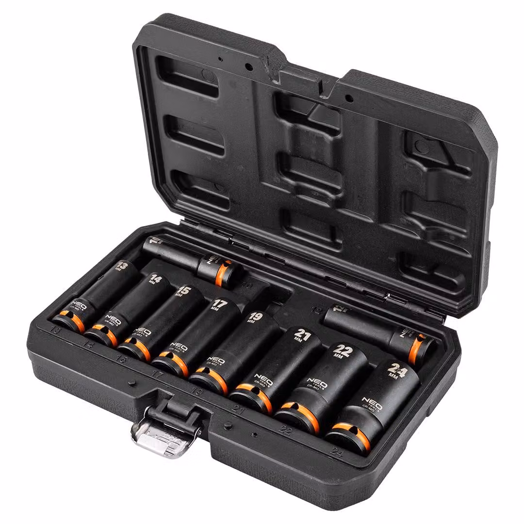 NEO TOOLS Prese ad impulsi 1/2", 10-24 mm, set di 10 pezzi, CrMo