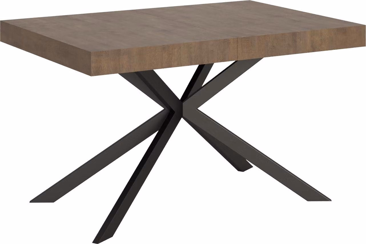 ITYHOME - Tavolo allungabile 140/224x80 cm Plaker noce gambe antracite