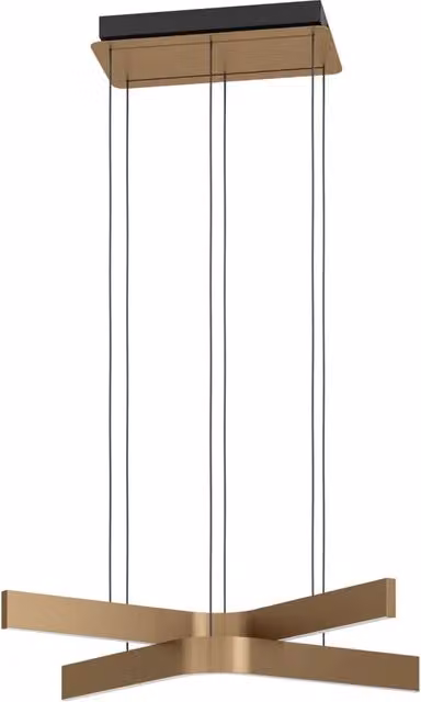 Lampadario Moderno Folcino-Z Alluminio Nero 2 Luci Led 18W 3720Lm Ip20
