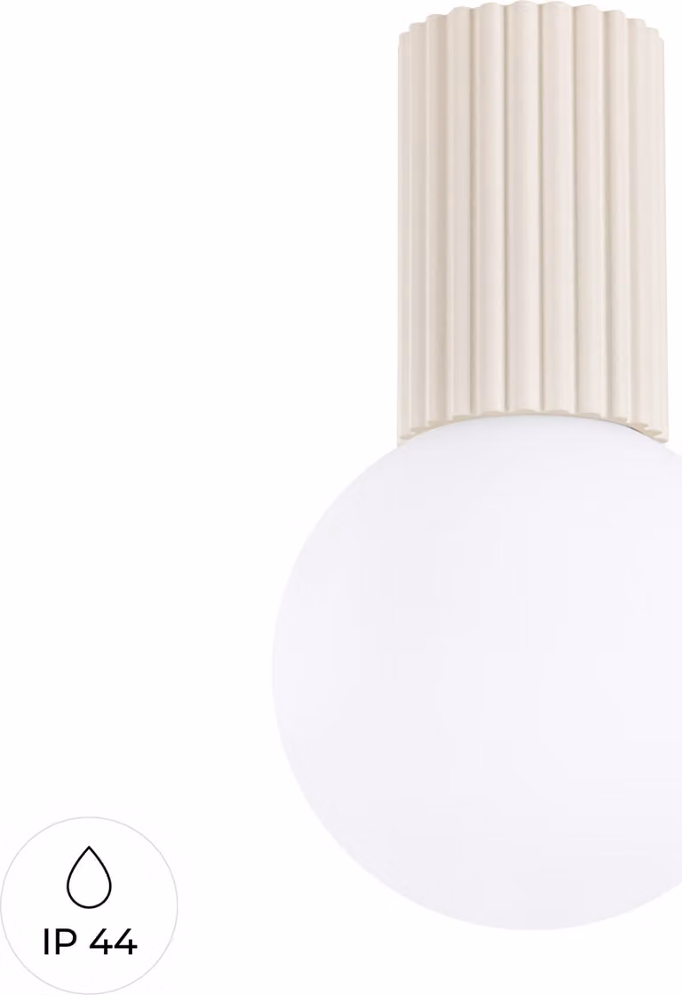 Lampada da soffitto HALO beige IP44 1xG9 8W alluminio/vetro 21x12x12cm Sollux Lighting