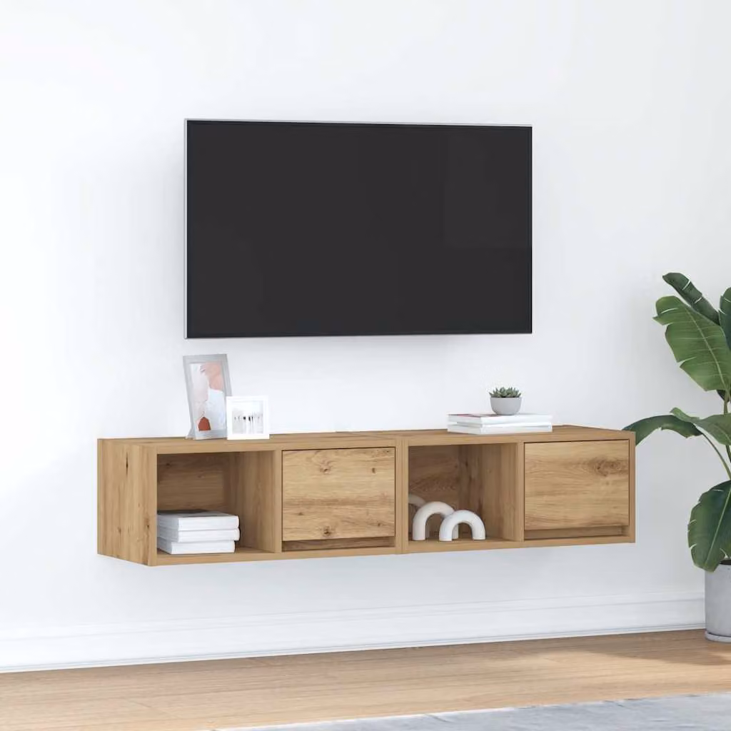 Mobili Porta TV 2 pz Rovere Artigianale 60x31x25,5cm Truciolato