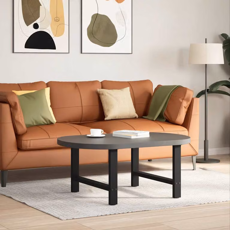 vidaXL Gambe per Tavolino da Caffè Nere 2 pz 70x(42-43) cm Acciaio