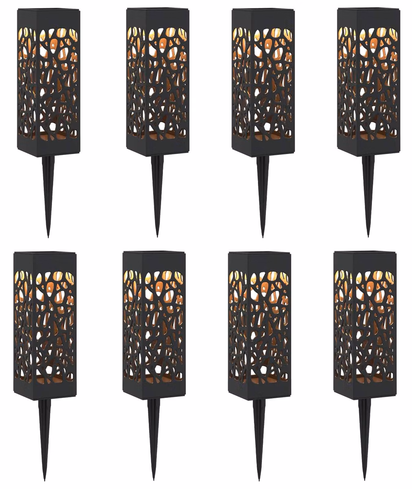 Luci solari da esterno con picchetto a terra, confezione da 8 pezzi, luce bianca calda, 29 cm, materiale: PP