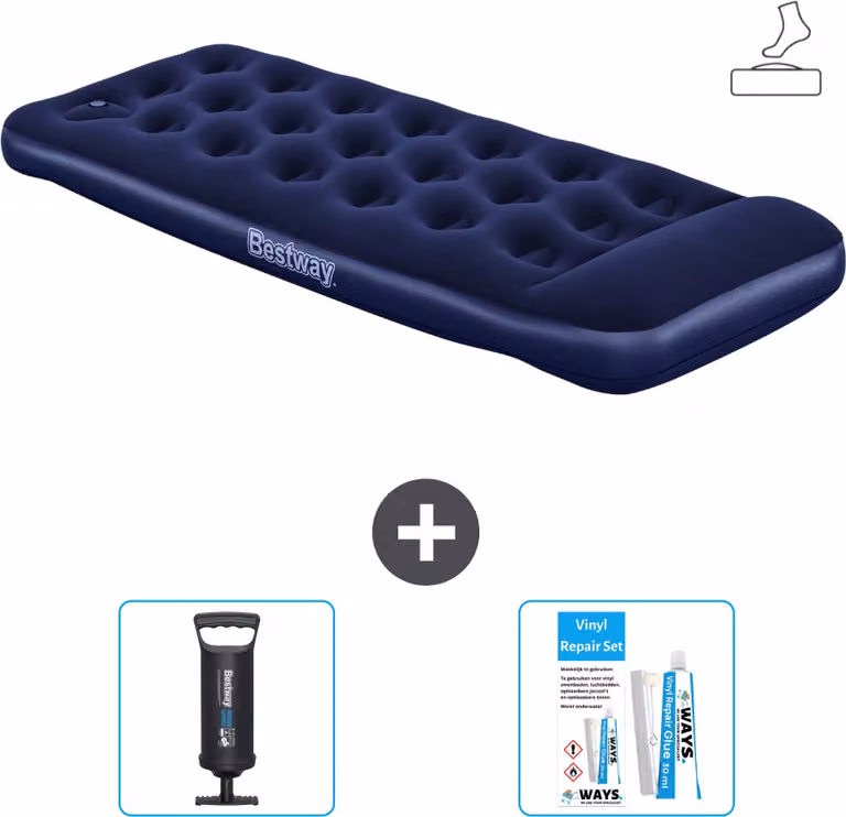 Materasso gonfiabile Bestway - 1 persona - 76 x 185 x 28 cm - Blu - Accessori inclusi