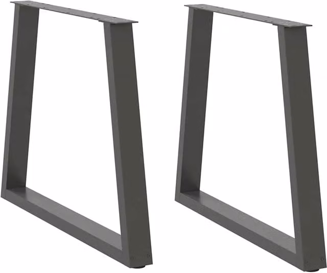 Set di 2 gambe regolabili per tavolo da pranzo a forma di V 80 x 72-73,3 cm design moderno e contemporaneo acciaio antracite 02_0056864