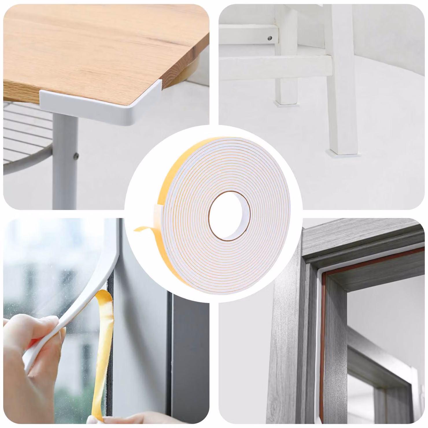 vidaXL Confezione da 10 pezzi di nastro adesivo in schiuma bianco, Larghezza: 20 mm, Lunghezza: 10 m