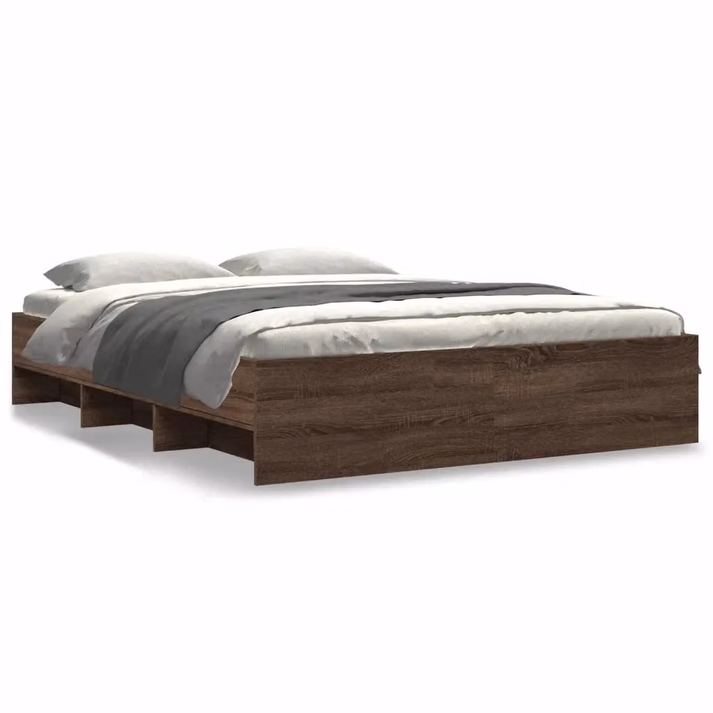 Giroletto vidaXL in legno e MDF color rovere marrone con doghe fisse L/P/H: 203 x 150 x 35 cm – 2