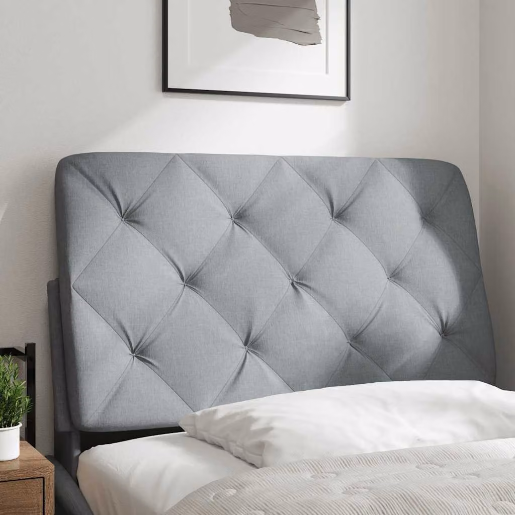 vidaXL Cuscino Testiera Grigio Chiaro 90 cm in Tessuto