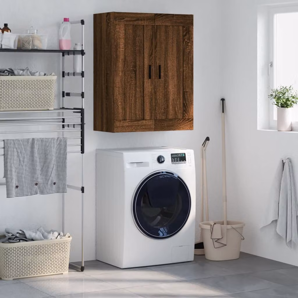 Mobile a parete vidaXL in legno rovere marrone, L 69,5 cm x P 34 cm x H 90 cm