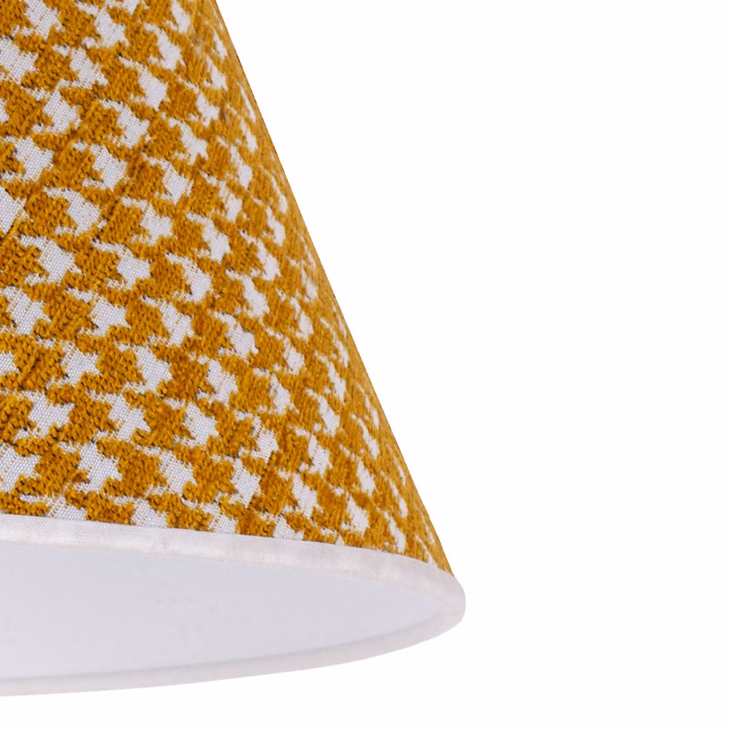 Paralume Sofia 25 cm, motivo piede di gallina giallo Duolla, Giallo / Arancione, Tessuto / Stoffa / Seta