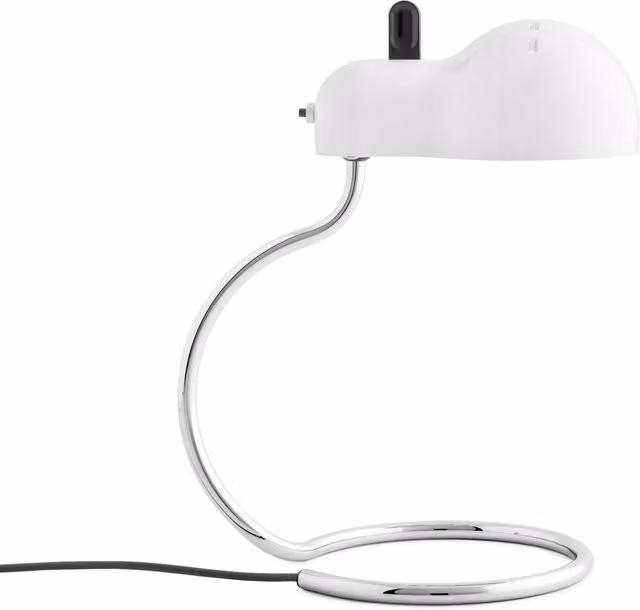 Stilnovo Minitopo Lampada da tavolo in metallo bianca e cromata con luce LED warm white