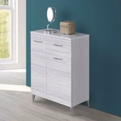 Base multiuso Desya grigio con 2 ante e cassetto, L: 60 cm, P: 34 cm, H: 83,5 cm