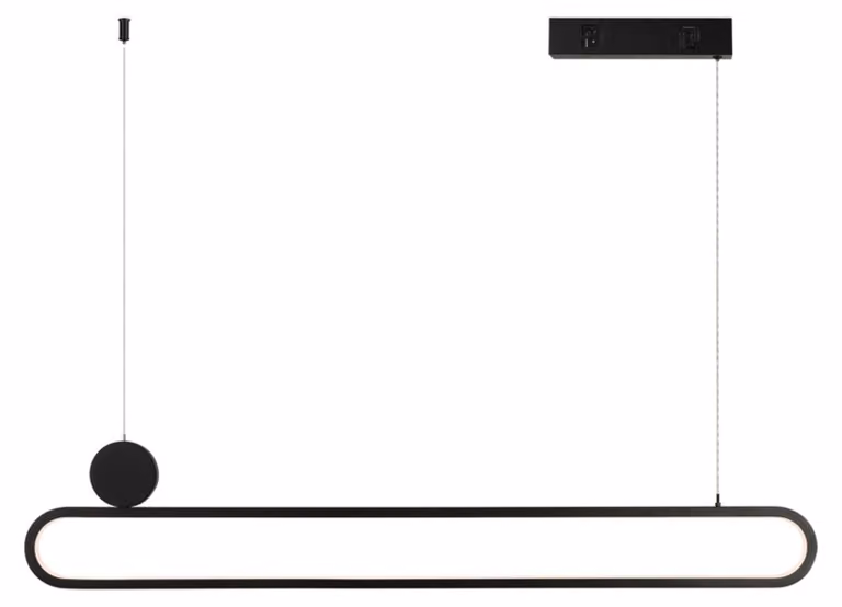 Immax NEO LITE OVALE Smart lampada a sospensione nera 122 cm 50 W Tuya WiFi con supporto BEACON
