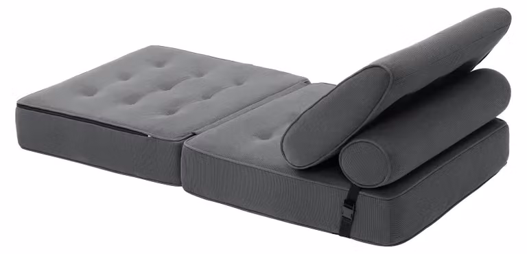 Divano letto a scomparsa - Poltrona singola 3-in-1 - Divano letto pieghevole con cuscini - Divano da pavimento, ideale per soggiorno e camera da letto - Grigio scuro