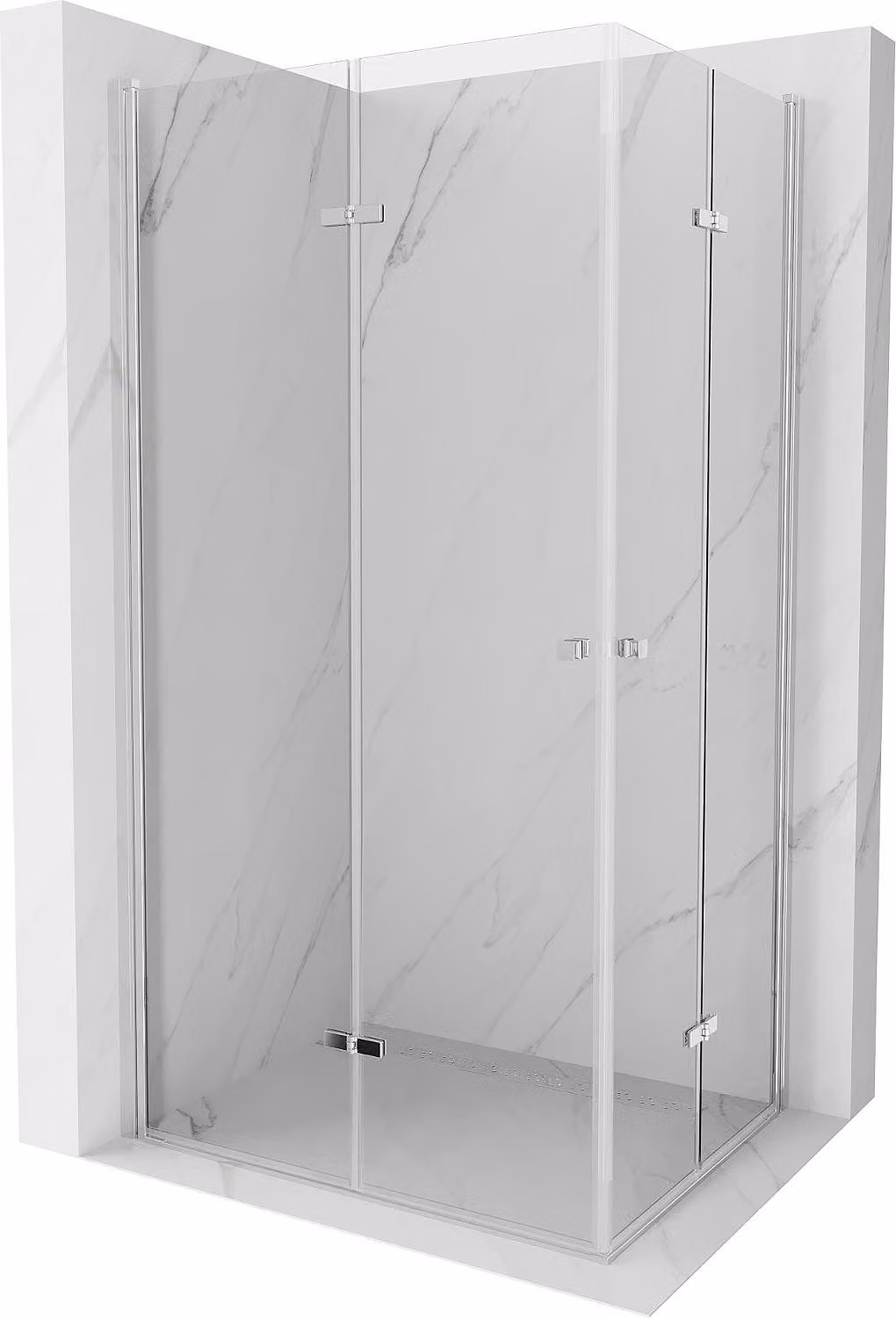 Mexen Lima Duo cabina doccia pieghevole 100 x 70 cm, trasparente, cromo - 856-100-070-02-00