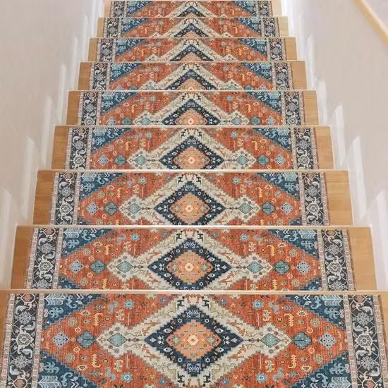 Trappole Antiscivolo - Vintage Arancione/Azzurro - 15 pezzi - 76x20 cm