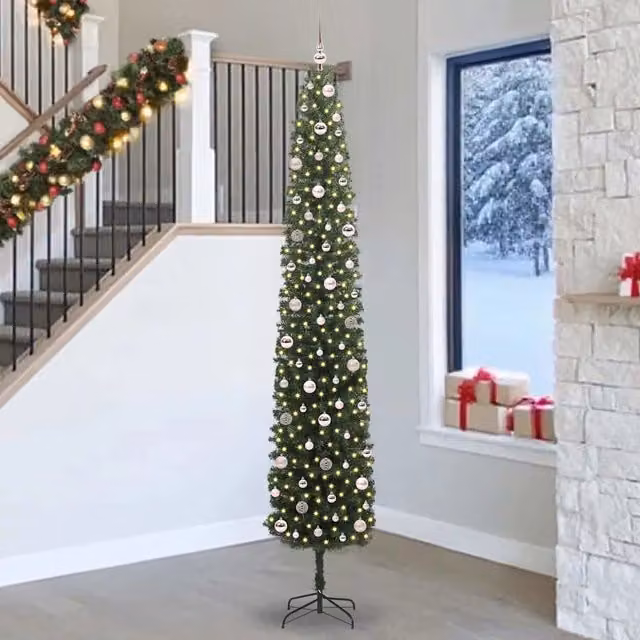 Albero di Natale artificiale verde vidaXL con 300 LED luce bianca calda, Altezza: 270 cm – 1