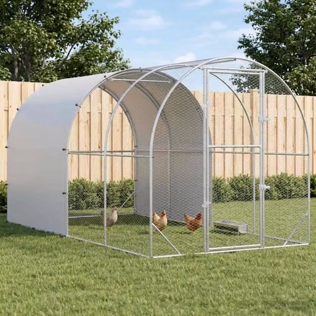 Pollaio Argento 400 x 200 x 200 cm Acciaio zincato 3434681