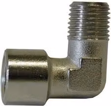 Raccordo di giunzione a L Walmec colore argento con filettatura M 3/8 - F 3/8" 14302