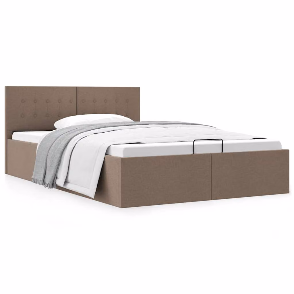 vidaXL Giroletto con Contenitore Moderno in Tessuto Grigio L/P/H: 120 x 200 cm – 1