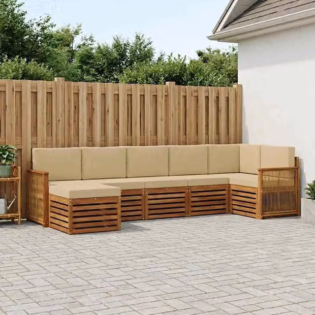 Set di divani da esterno 6 pz Naturale 3384629