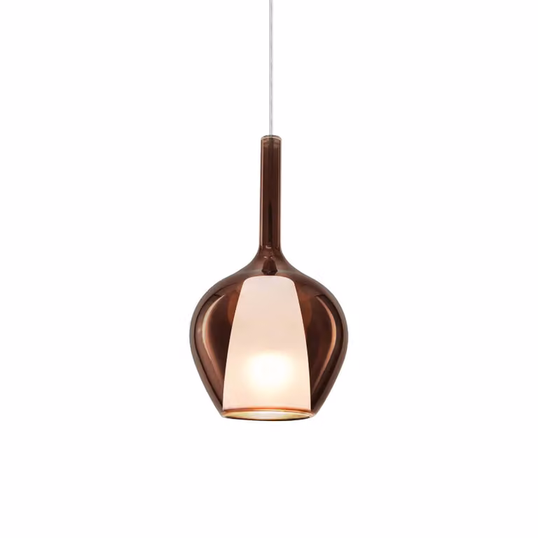 IDEAL LUX Lampada a sospensione Kalique, dimmerabile, Rame, Soggiorno / Sala da pranzo, Plastica, Moderno, Lampada a sospensione