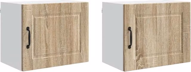 Set di 2 pensili da cucina moderni con ripiani organizzazione pratica 50 x 31 x 40 cm in legno ingegnerizzato rovere sonoma 02_0054246