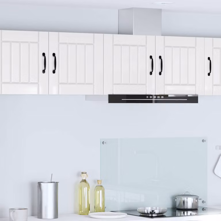 Set di 2 armadietti a muro LUCCA vidaXL per cucina, bianco lucido, in legno MDF