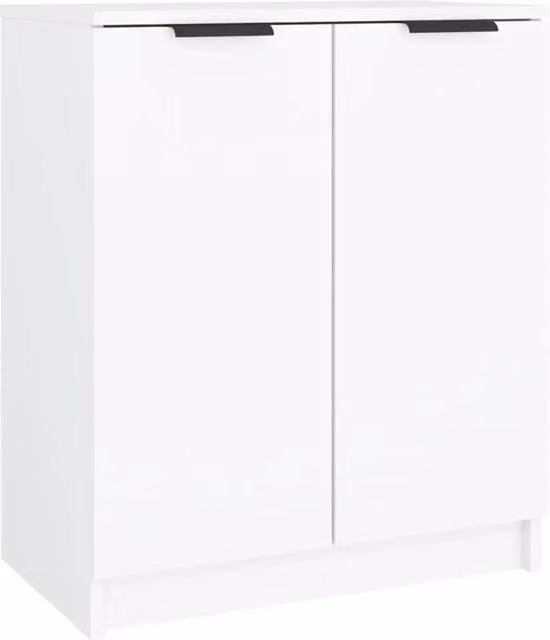 Scarpiera moderna a parete in MDF bianco opaco per ingresso e soggiorno L: 59 cm, P: 35 cm, H: 70 cm